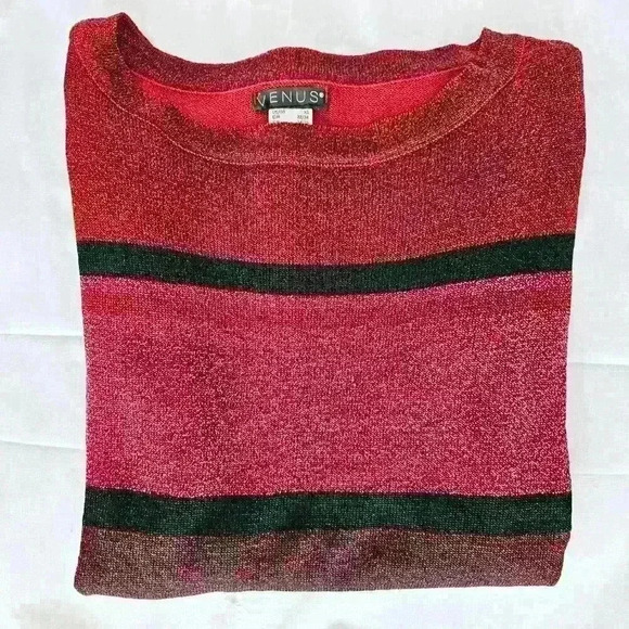 ✨Like New✨ Venus Long-Sleeved Striped Shimmer Lightweight Sweater, Size XS - Picture 6 of 9